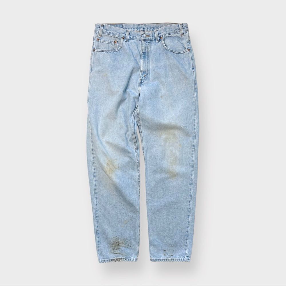 Vtg Y2K Levi's 550 Relaxed Fit Thrashed Jeans, 501 Loose Baggy Worn, 34 x 33